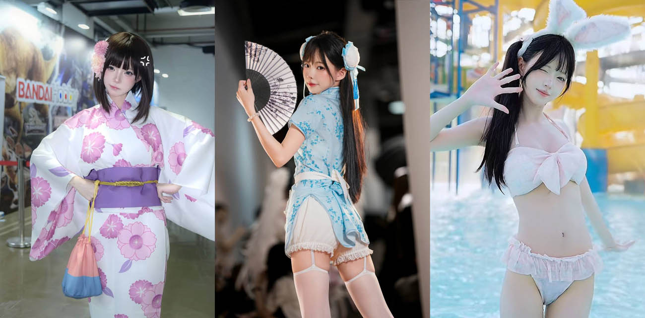 抖音清纯女Coser【鸢饱】私下却与旁人疯狂约炮，白虎骚穴被打桩爆操